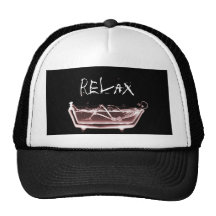 BATH TUB X-RAY VISION SKELETON - RED TRUCKER HATS