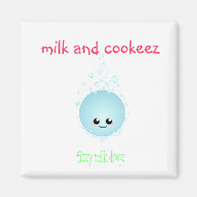 BathballTshirt, fizzy milk dropz, milk and cookeez Refrigerator Magnets