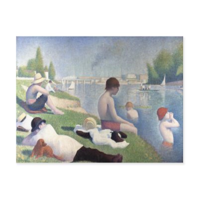 Bathers at Asnieres, Georges Seurat Post Card by VintageArtPosters