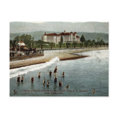 Bathers, Hotel Potter, Santa Barbara CA, 1908 Post Card by markomundo