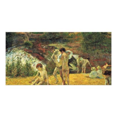 Bathing At The Mill Of The Bois D'Amour, Pont-Aven Customized Photo Card by Artcollection