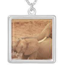 Bathing Baby Elephant  Necklace
