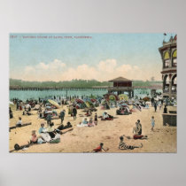 Bathing Beach, Santa Cruz CA Vintage Posters