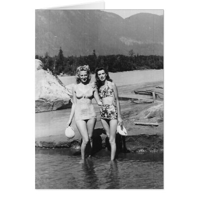 bathing beauties greeting cards by mbutts2006