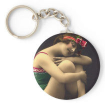 Bathing Beauty in Green Key Chains
