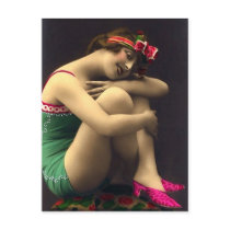Bathing Beauty in Green Post Card