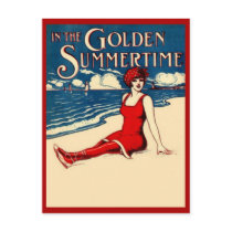 Bathing Beauty in Red Postcard