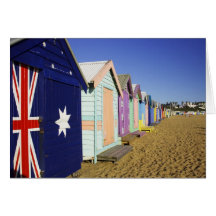 Bathing Boxes, Middle Brighton Beach, Port Greeting Card