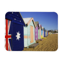 Bathing Boxes, Middle Brighton Beach, Port Rectangular Magnets
