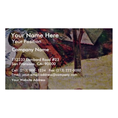 Bathing Breton Boy By Gauguin Paul (Best Quality) Business Card Template by Artcollection