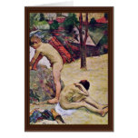 Bathing Breton Boy By Gauguin Paul (Best Quality) Card
