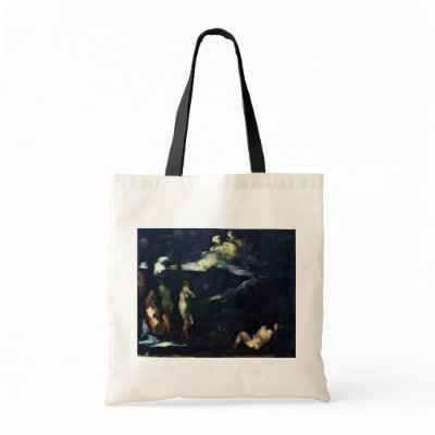 Bathing By Paul Cézanne (Best Quality) Canvas Bags by Artcollection
