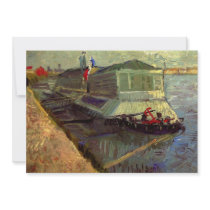 Bathing Float on the Seine at Asniere by van Gogh Personalised Invite