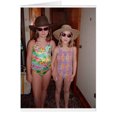 Bathing Suit Cowgirls Card by kittyangel007