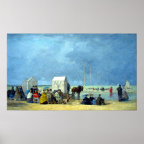 Bathing Time at Deauville by Eugene Boudin Poster