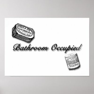 Bathroom Occupied Sign Print by vintagehomemaker