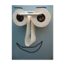 bathroom smile postcard