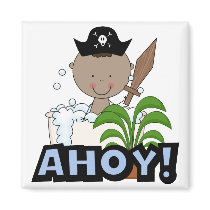 Bathtub Pirates - African American Boy magnets