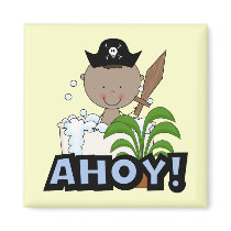 Bathtub Pirates - African American Boy magnets