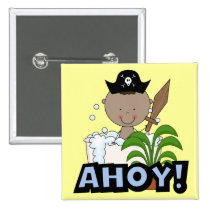 Bathtub Pirates - African American Boy buttons