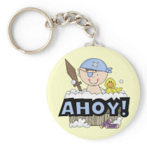 Bathtub Pirates - Brunette Boy Tshirts and Gifts keychains