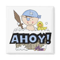 Bathtub Pirates - Brunette Boy Tshirts and Gifts magnets