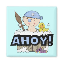 Bathtub Pirates - Brunette Boy Tshirts and Gifts magnets