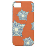 Batik boho chic girly tribal orange damask pattern iPhone 5 cases