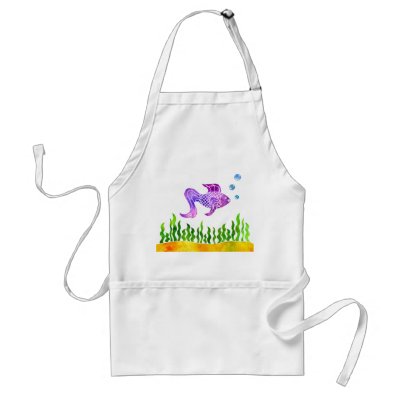 Batik Fishy Apron by 13BlackCatsDesigns