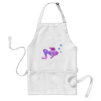 Batik Fishy Apron by 13BlackCatsDesigns