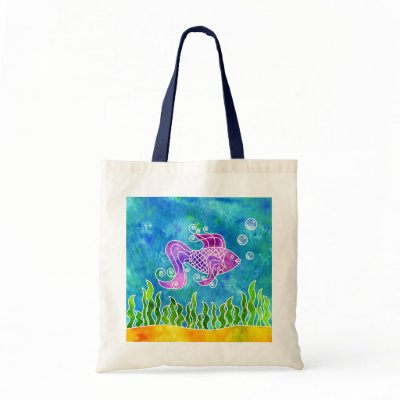 Batik Fishy Bag by 13BlackCatsDesigns