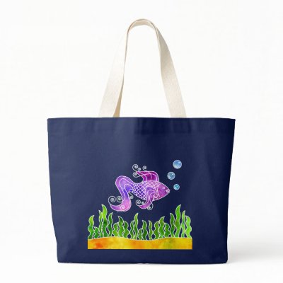 Batik Fishy Bag by 13BlackCatsDesigns