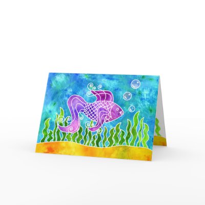 Batik Fishy Card by 13BlackCatsDesigns