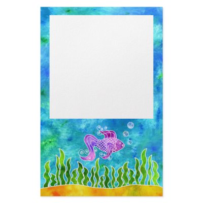 Batik Fishy Stationery by 13BlackCatsDesigns