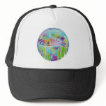 Batik Hinalea Hawaiian Wrasse Fish Batik Art hats
