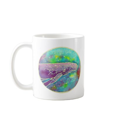 Batik Humpback Whale Art Ceramic Coffee Mugs by alinaspencil