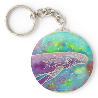 Batik Humpback Whale Art Keyring Keychain by alinaspencil