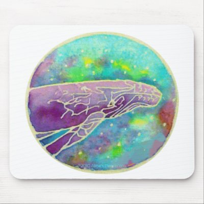 Batik Humpback Whale Art Mouse Mat/ Mousepad by alinaspencil