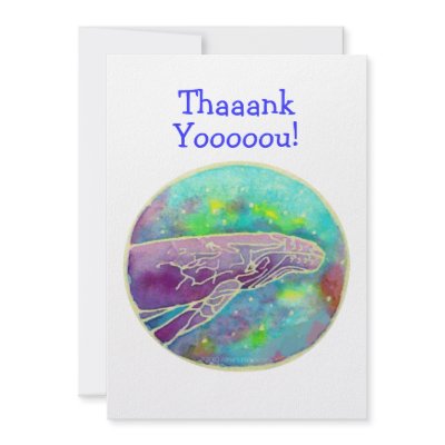 Batik Humpback Whale Art Thank You Cards Template by alinaspencil