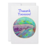 Batik Humpback Whale Art Thank You Cards Template