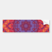 Batik Sunset Watercolor Mandala Bumper Sticker