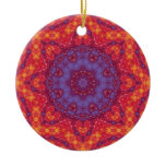 Batik Sunset Watercolor Mandala Christmas Tree Ornament