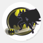 Batman and Circle Logo Round Sticker