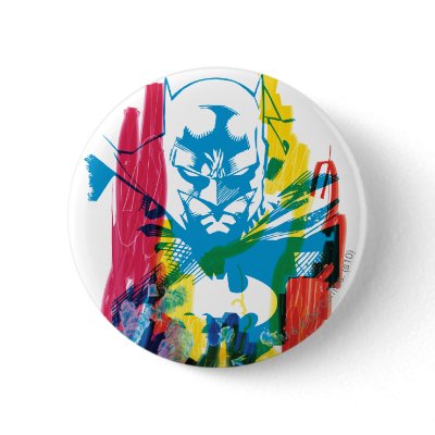 Batman Neon Marker Collage Button by batman