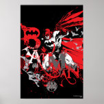 Batman Red and Black Collage Posters