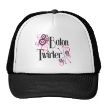 Baton Twirler Circle Swirls Mesh Hats