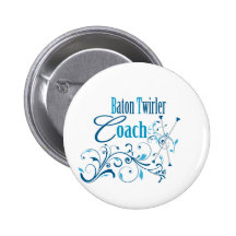Baton Twirler Coach Swirly Buttons