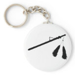 Baton with Tassel Outline Silhouette Keychains