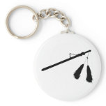 Baton with Tassel Outline Silhouette Keychain