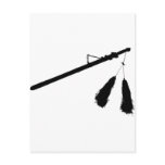 Baton with Tassel Outline Silhouette Postcards
